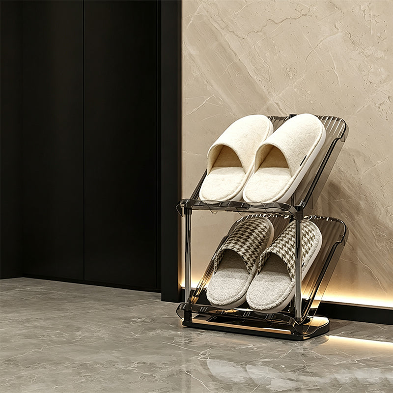 Space-Saving Slim Vertical Rattan Shoe Rack Organizer