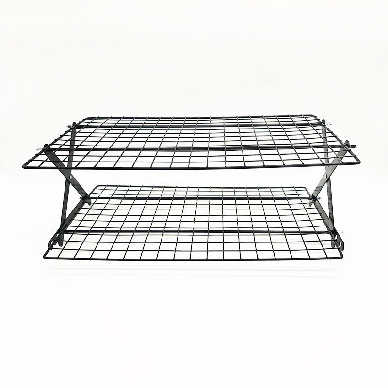 Multi-Layer Foldable Mesh Storage Rack with Adjustable Height