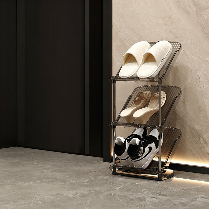 Space-Saving Slim Vertical Rattan Shoe Rack Organizer
