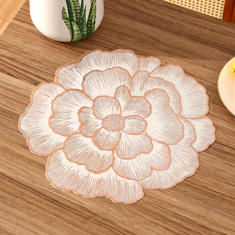 Realistic Flower Placemat – Waterproof & Heat-Resistant Table Mat