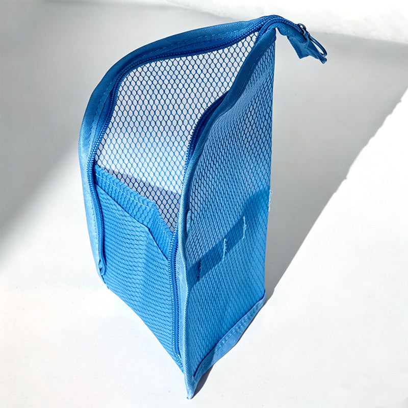 Portable Stand-Up Travel Makeup & Toiletry Bag – Breathable Mesh