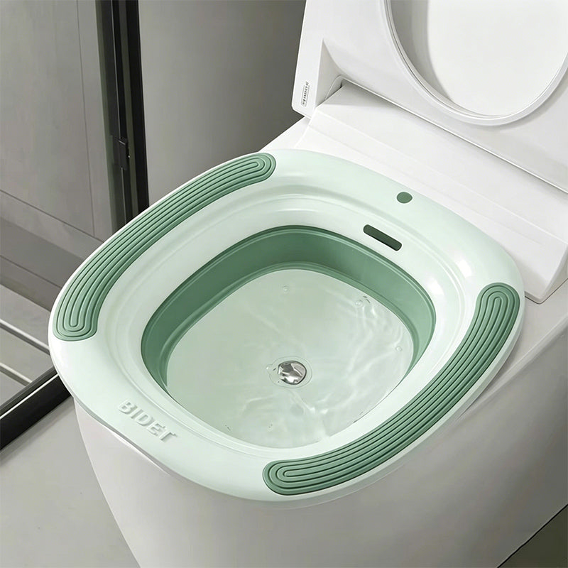 Foldable Anti-Overflow Sitz Bath with Built-in Pop-Up Drain Plug