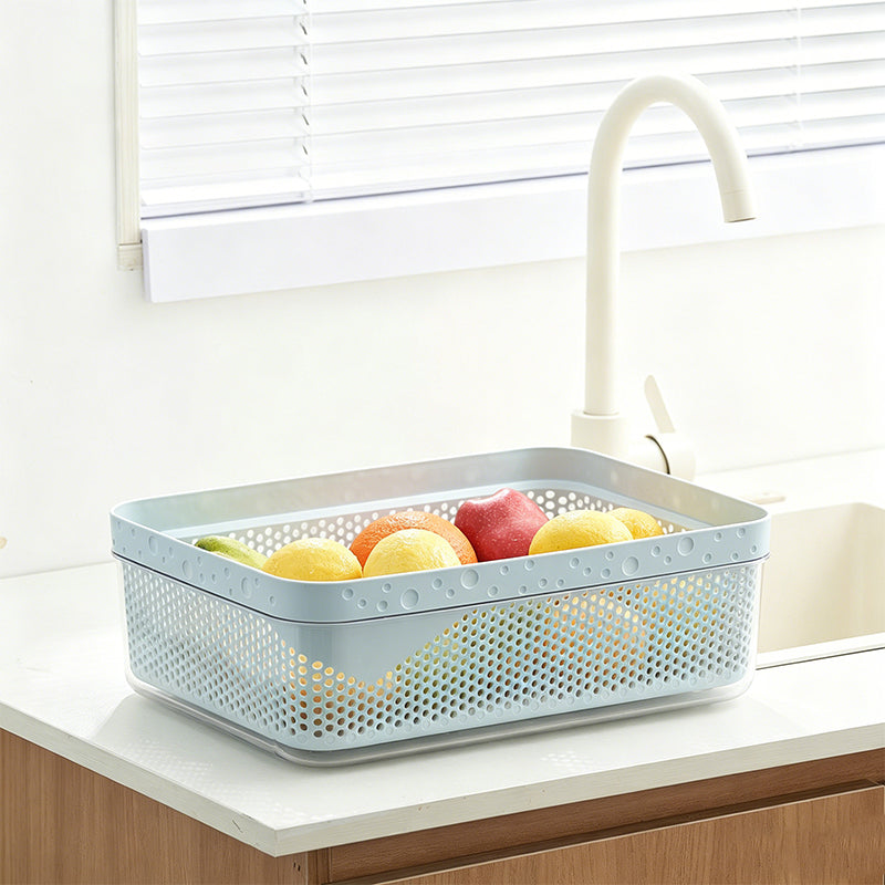 Large Capacity 2-Tier Stackable Square Drain Basket Set