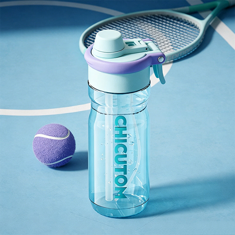 750ml Portable Mist Water Bottle with Dual Drinking Spouts
