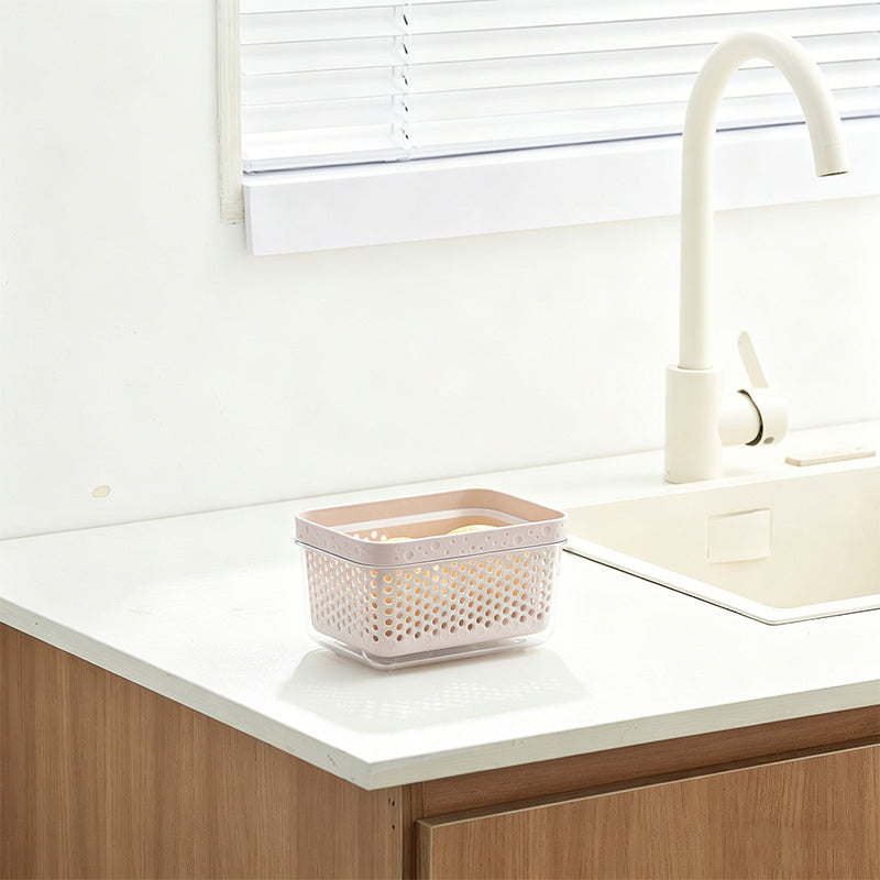 Large Capacity 2-Tier Stackable Square Drain Basket Set
