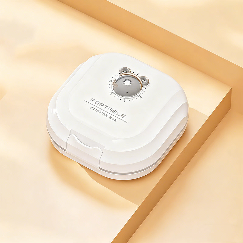 Portable Multi-Compartment Pill Organizer with Intake Counter