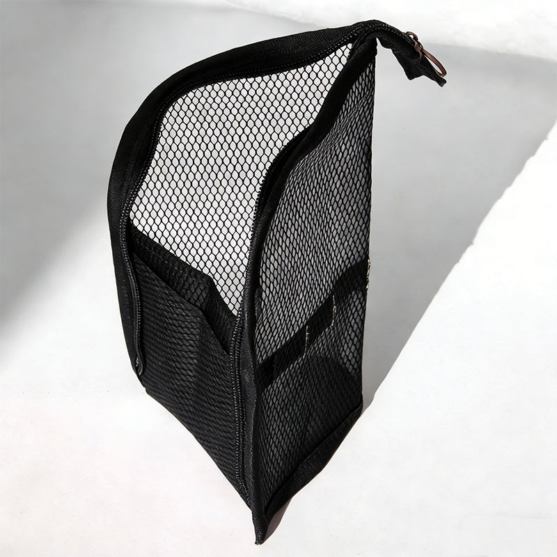 Portable Stand-Up Travel Makeup & Toiletry Bag – Breathable Mesh