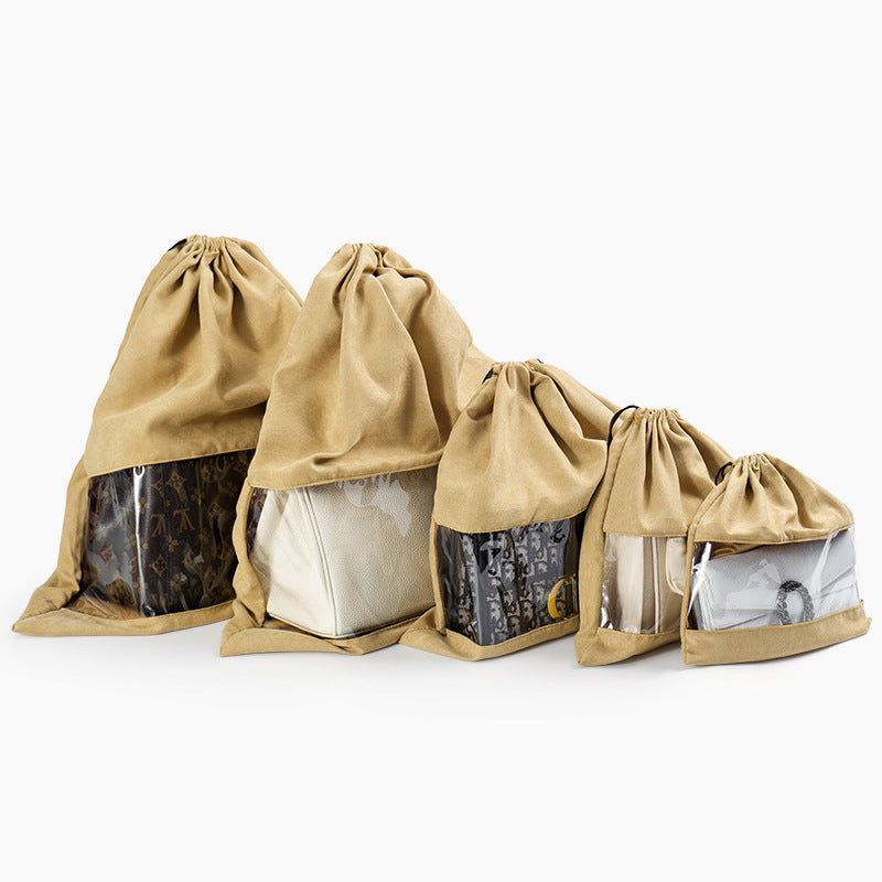 Velvet Dust Bag with Clear Window for Handbags
