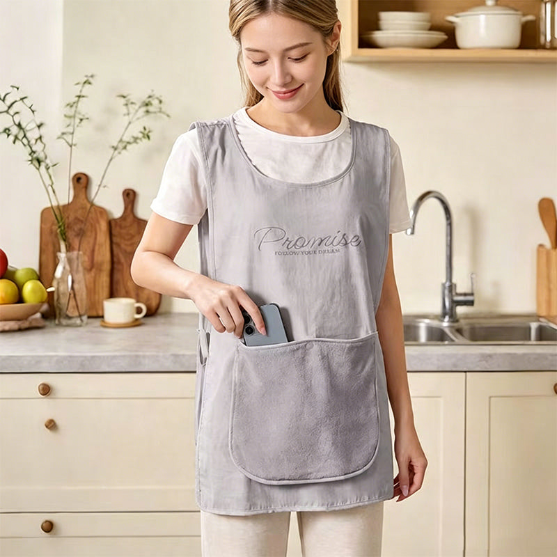 Oil-Resistant Breathable Apron Vest with Pocket & Hand Towel