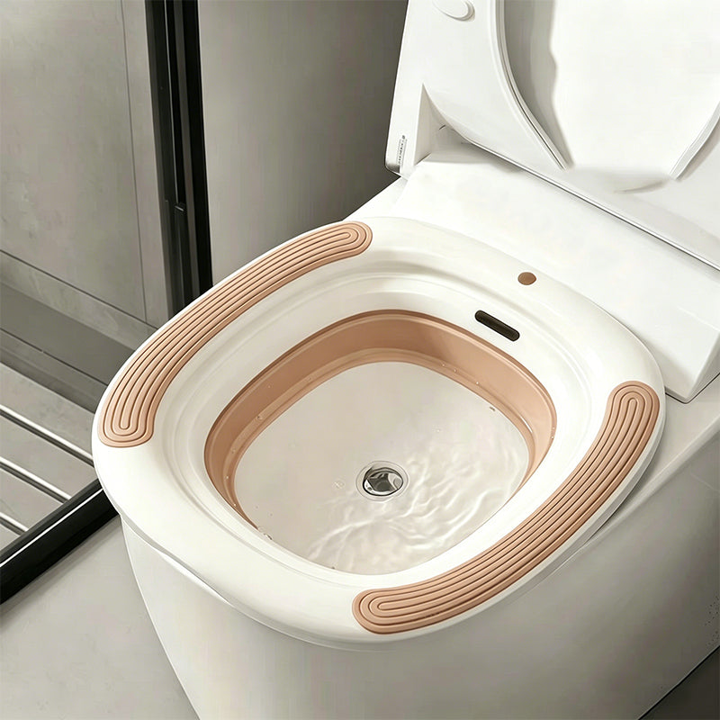 Foldable Anti-Overflow Sitz Bath with Built-in Pop-Up Drain Plug