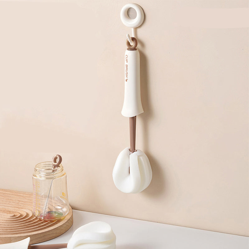 Long Handle Cup Brush – Sponge Head & Straw Brush
