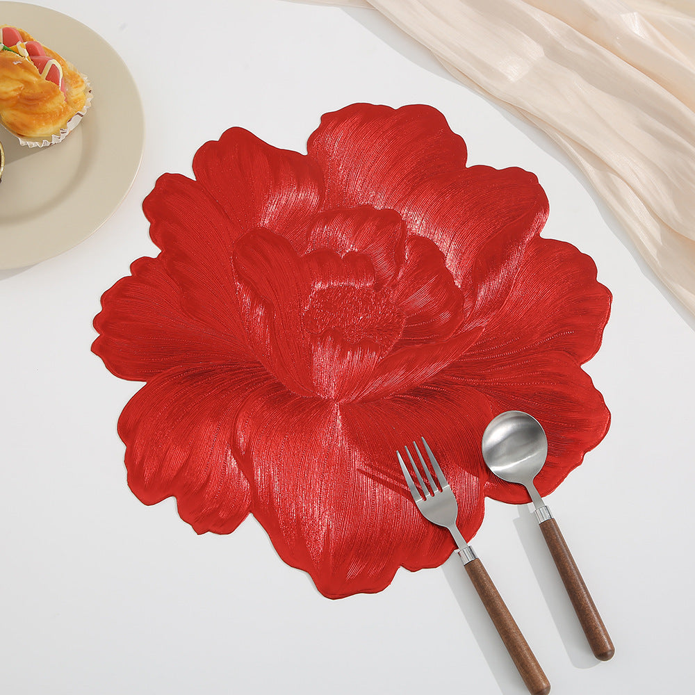 Realistic Flower Placemat – Waterproof & Heat-Resistant Table Mat