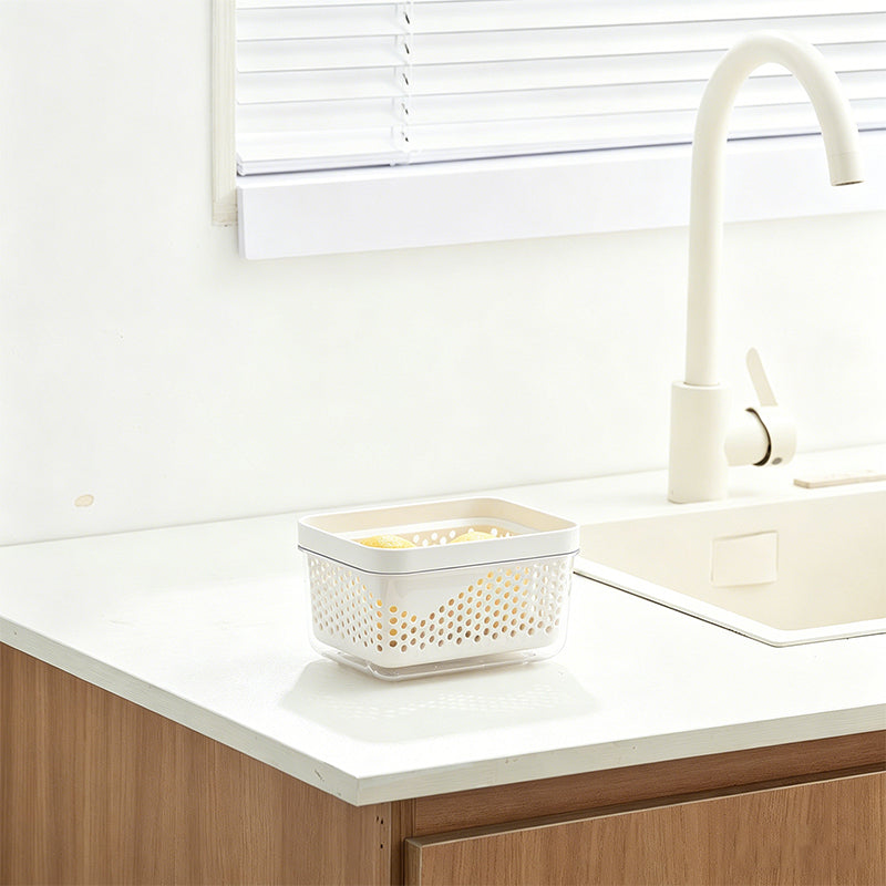 Large Capacity 2-Tier Stackable Square Drain Basket Set