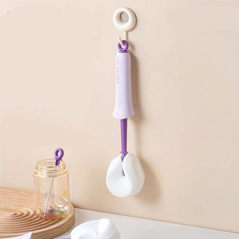Long Handle Cup Brush – Sponge Head & Straw Brush