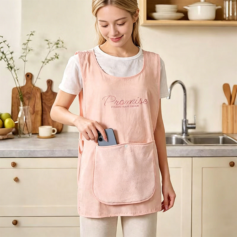 Oil-Resistant Breathable Apron Vest with Pocket & Hand Towel