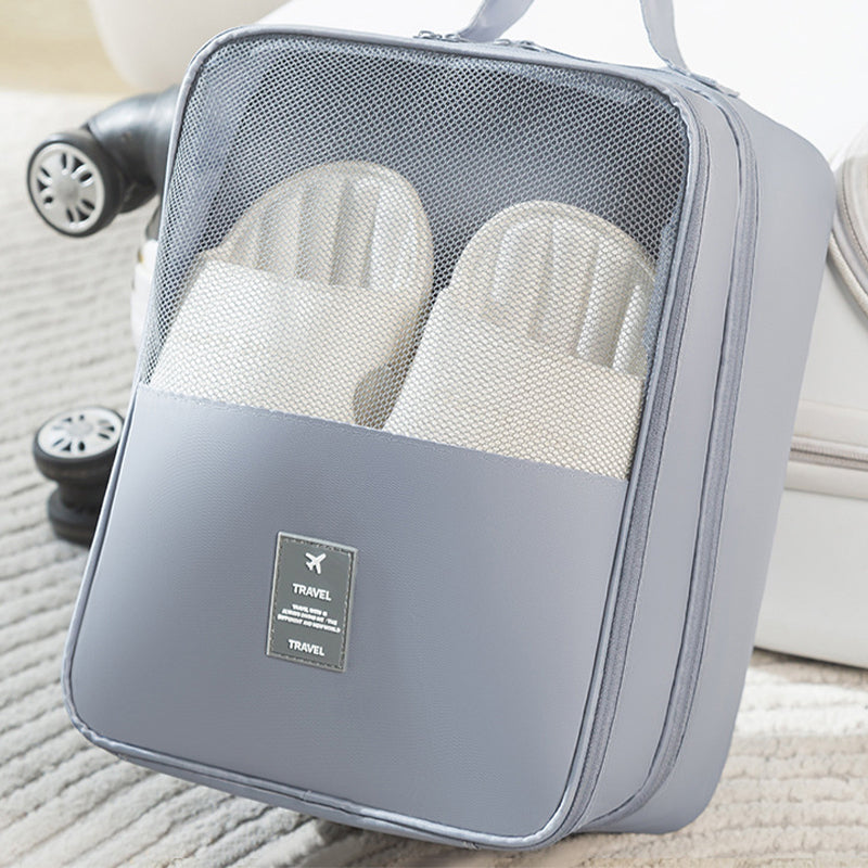 Portable Triple-Layer Shoe Organizer Bag with Back Pocket