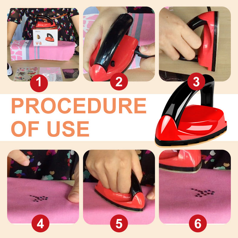 Foldable Mini Dry Iron – Portable Travel Clothes Iron